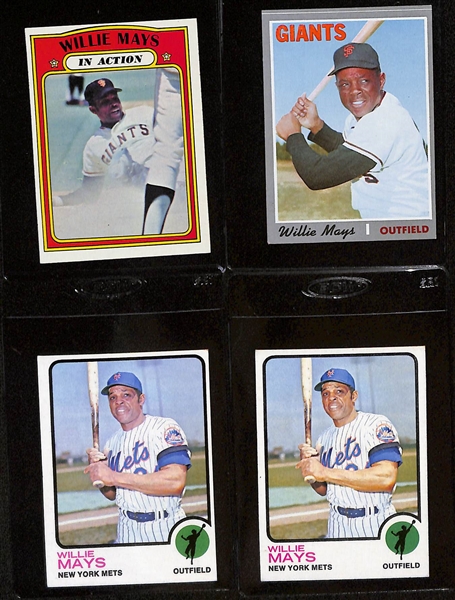 Lot of (21) 1960s and 70s Willie Mays Topps Baseball Cards