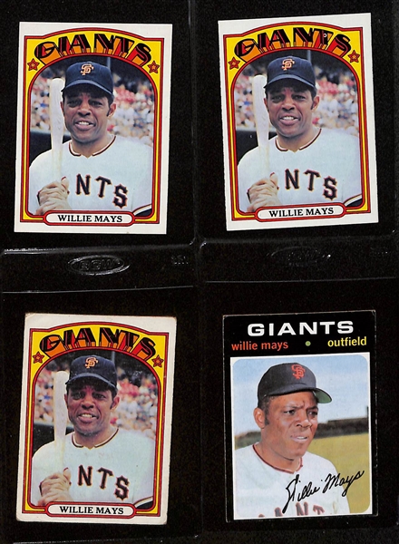 Lot of (21) 1960s and 70s Willie Mays Topps Baseball Cards