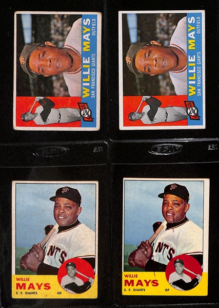 Lot of (21) 1960s and 70s Willie Mays Topps Baseball Cards