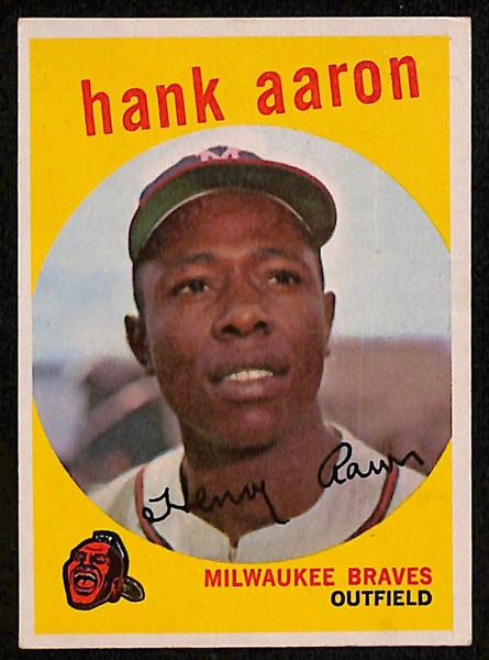 Lot of (9) 1950s-1970s Topps Hank Aaron Baseball Cards