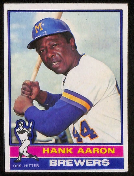 Lot of (9) 1950s-1970s Topps Hank Aaron Baseball Cards