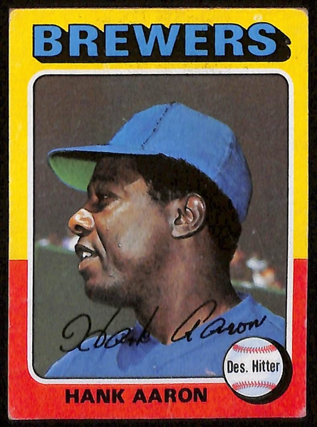 Lot of (9) 1950s-1970s Topps Hank Aaron Baseball Cards