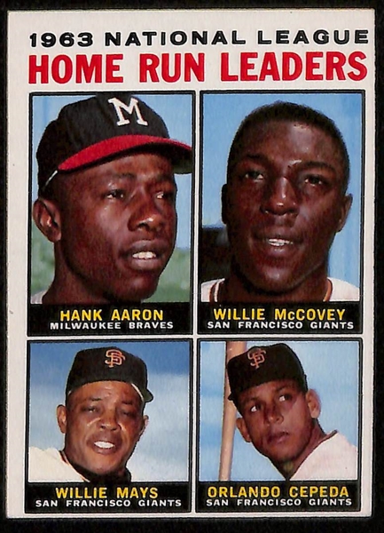 Lot of (9) 1950s-1970s Topps Hank Aaron Baseball Cards