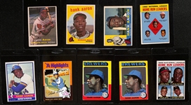 Lot of (9) 1950s-1970s Topps Hank Aaron Baseball Cards