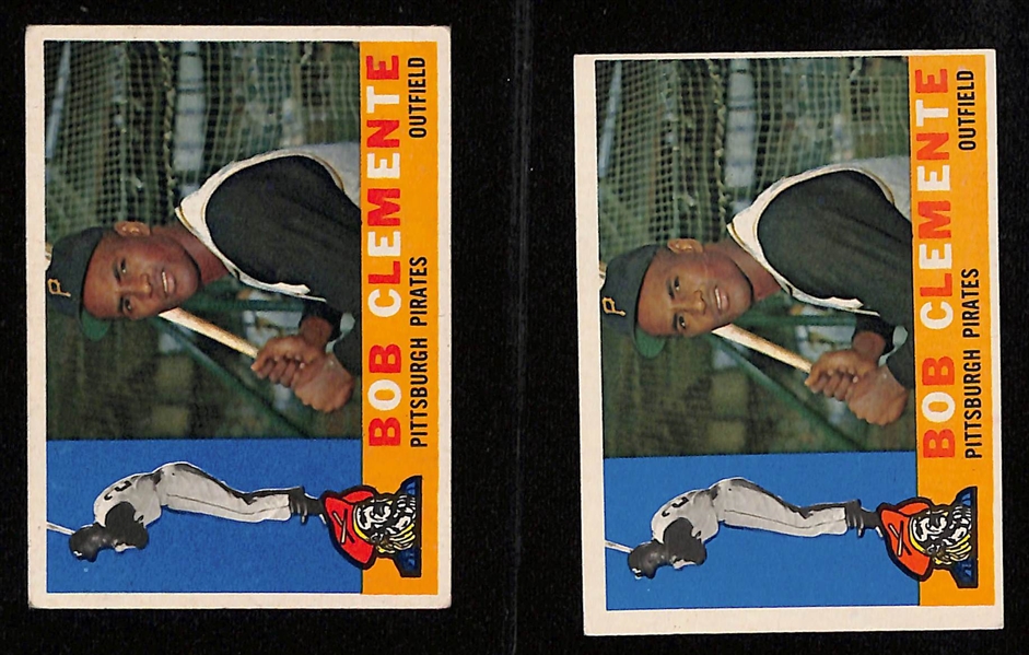 Lot of (13) 1950s-70s Roberto Clemente Mostly Topps Baseball Cards