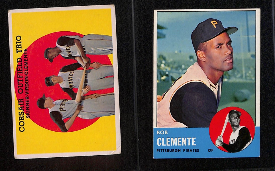 Lot of (13) 1950s-70s Roberto Clemente Mostly Topps Baseball Cards
