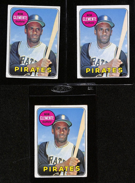 Lot of (13) 1950s-70s Roberto Clemente Mostly Topps Baseball Cards