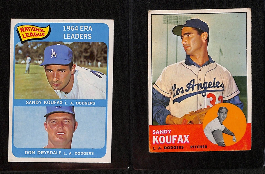 Lot of (9) 1958-1966 Sandy Koufax Topps Baseball Cards