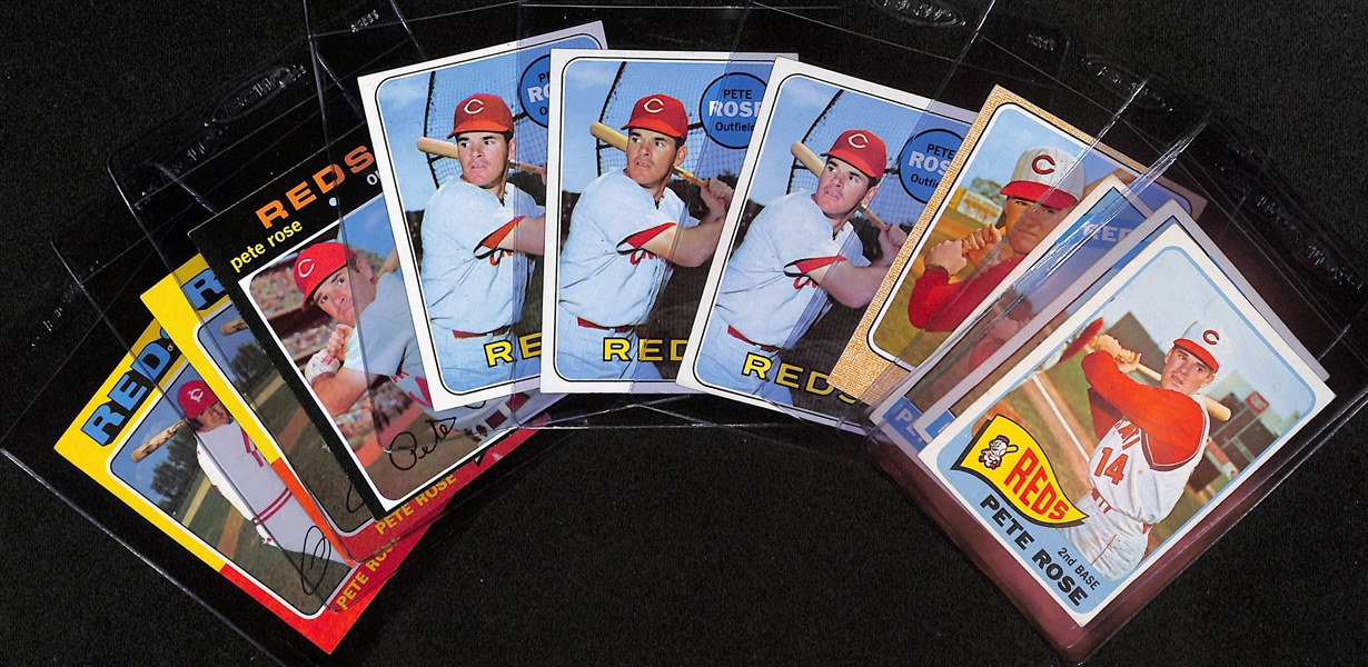 Lot of (10) 1960s and 70s Pete Rose Baseball Cards