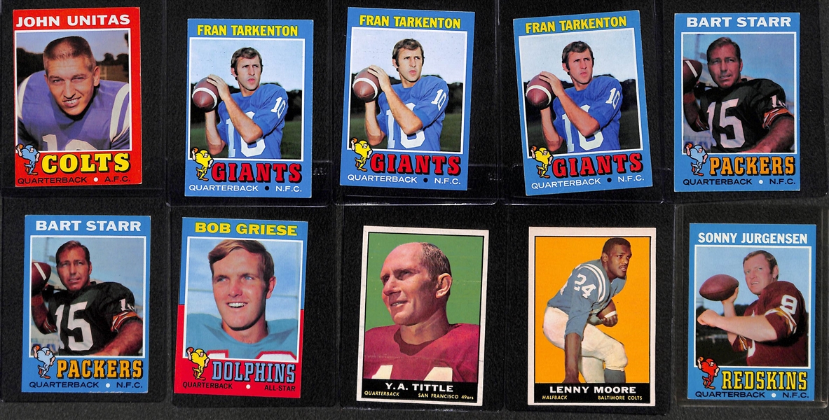 Lot of (40+) Topps Mostly 1960s Football Cards w. Star, Butkus, Unitas, Jurgenson, Bob Griese Rookie, and Many More