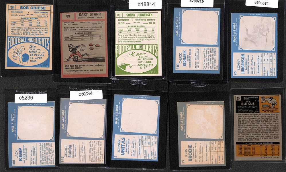 Lot of (40+) Topps Mostly 1960s Football Cards w. Star, Butkus, Unitas, Jurgenson, Bob Griese Rookie, and Many More