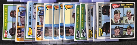 Lot of (15) 1965 Topps Baseball Rookies w. (2) Niekro, Hunter, (3) Morgan and Others 