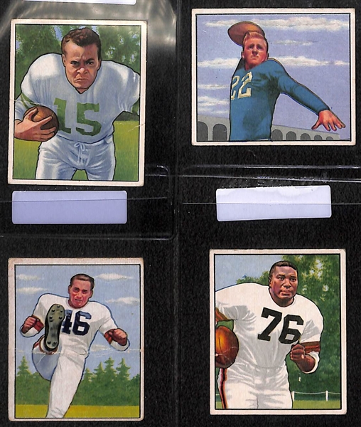 Lot of (8) 1950 Bowman Football w. Steve Van Buren, Bobby Lane and Lou Groza