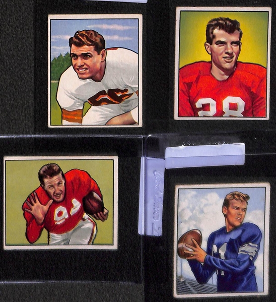 Lot of (8) 1950 Bowman Football w. Steve Van Buren, Bobby Lane and Lou Groza