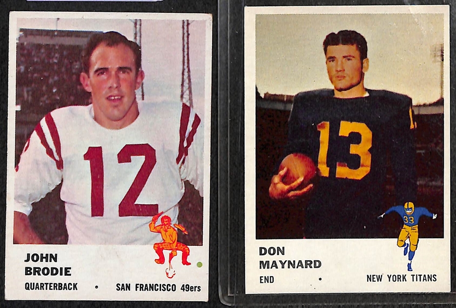 Lot of (20) 1960-62 Fleer Football w. Jim Brown, Jack Kemp, Don Maynard and More