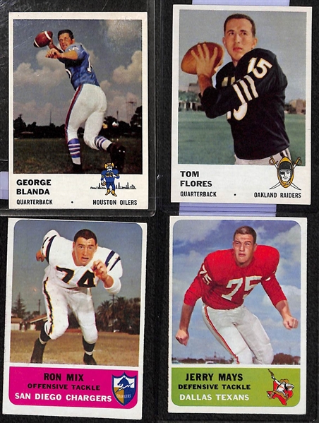 Lot of (20) 1960-62 Fleer Football w. Jim Brown, Jack Kemp, Don Maynard and More