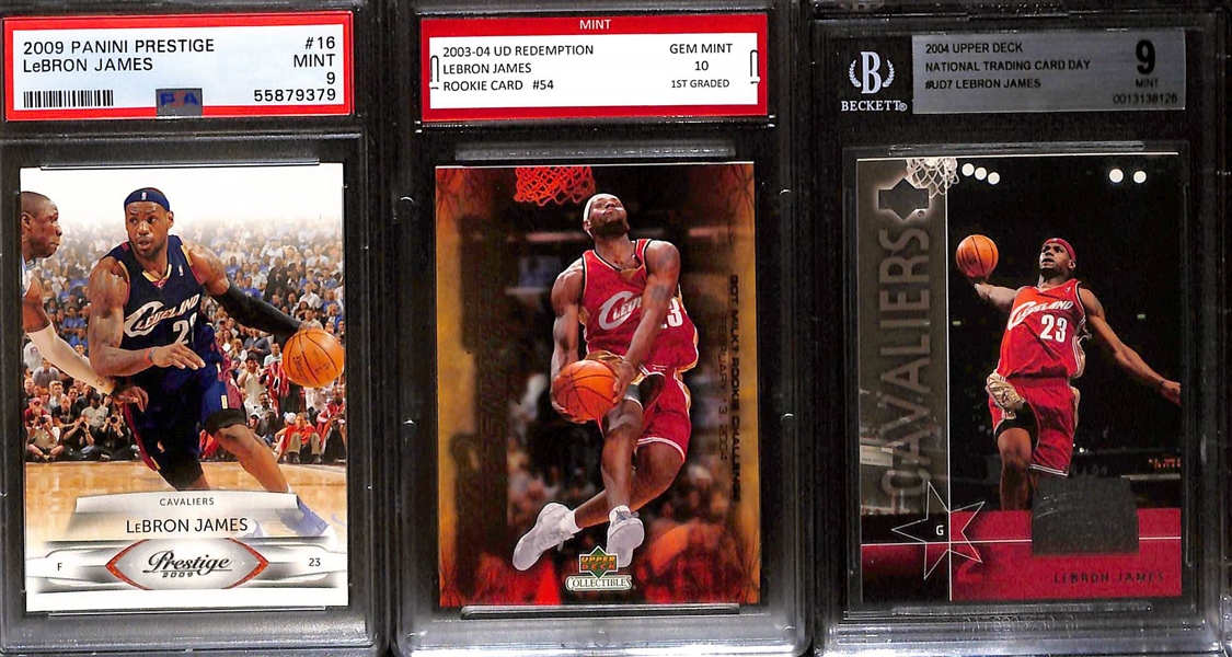 Lot of (7) Graded LeBron James Basketball Cards