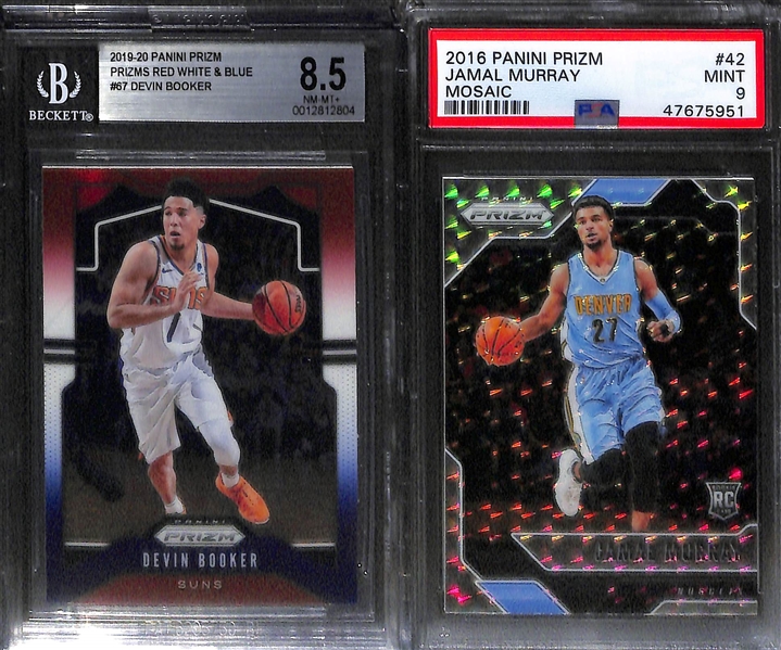 Lot of (7) Graded NBA Rookies and Stars w. LeBron James, Donovan Mitchell and Others