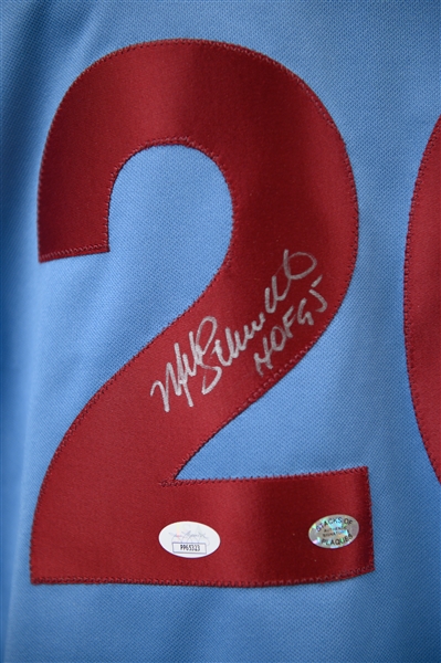 Mike Schmidt Autographed Cooperstown Collection Phillies Jersey JSA Certified