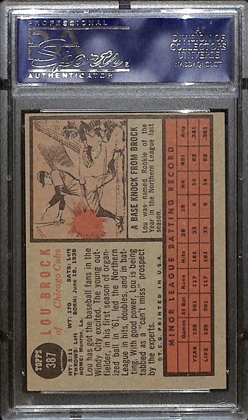 1962 Topps Lou Brock Star Rookie Graded PSA 8 (OC)
