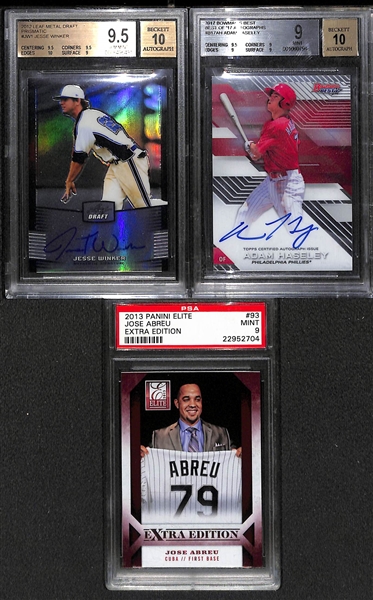 Lot of (11) Graded Baseball Prospects, Rookies, Stars and Autographs Feat. Aaron Judge, Bichette, Tatis, and More!