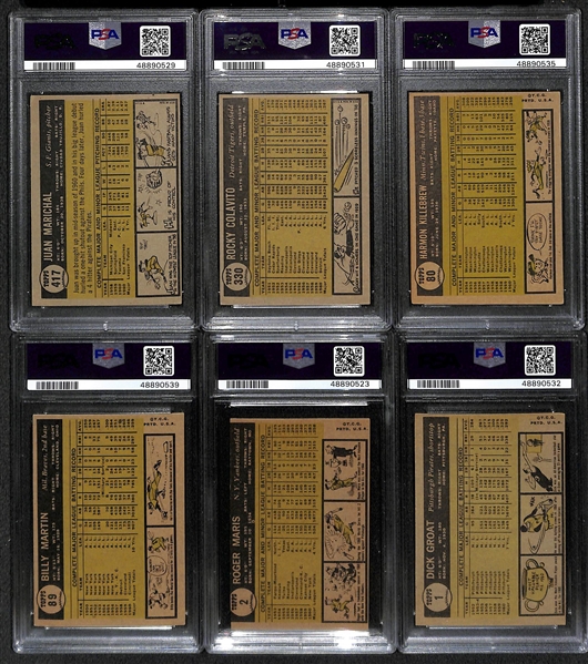Lot of (30) PSA Graded 1961 Topps w. Maris, Marichal, Colavito, Killebrew, and Others