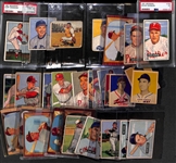 Lot of (30) 1949-1951 and 1953 Bowman Baseball w. 1951 Bowman Ashburn PSA 3, Berra, Hodges, Durocher