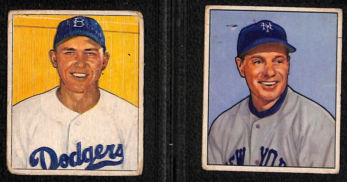 Lot of (30) 1949-1951 and 1953 Bowman Baseball w. 1951 Bowman Ashburn PSA 3, Berra, Hodges, Durocher