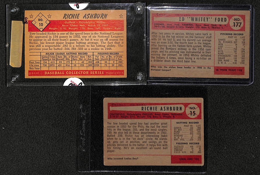 Lot of (55+) 1953 and 1954 Bowman featuring Whitey Ford and Richie Ashburn