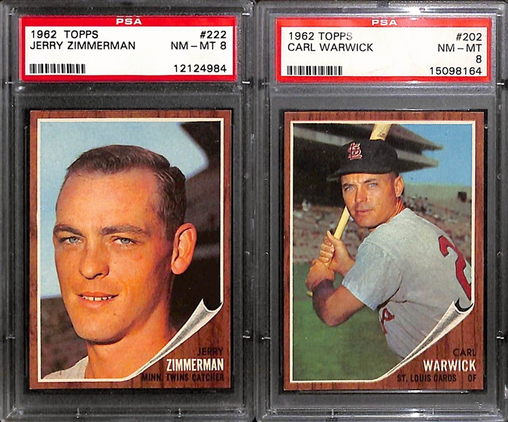 Lot of (8) 1962 Topps Baseball All Graded PSA 8 w. Art Ditmar