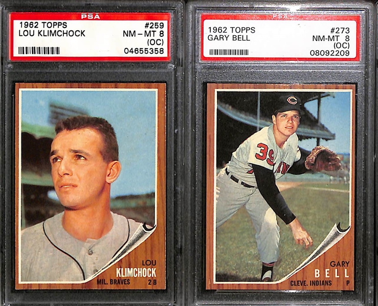 Lot of (15) 1962 Topps Baseball All PSA Graded w. Roger Maris