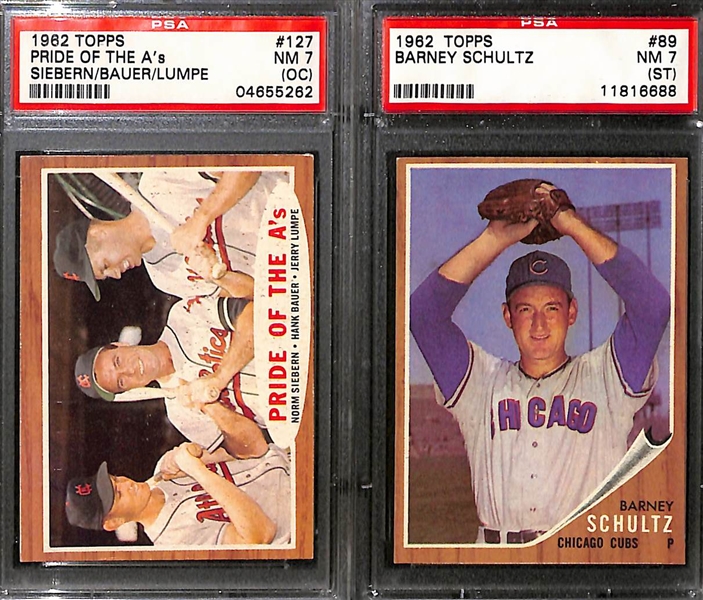 Lot of (15) 1962 Topps Baseball All PSA Graded w. Roger Maris