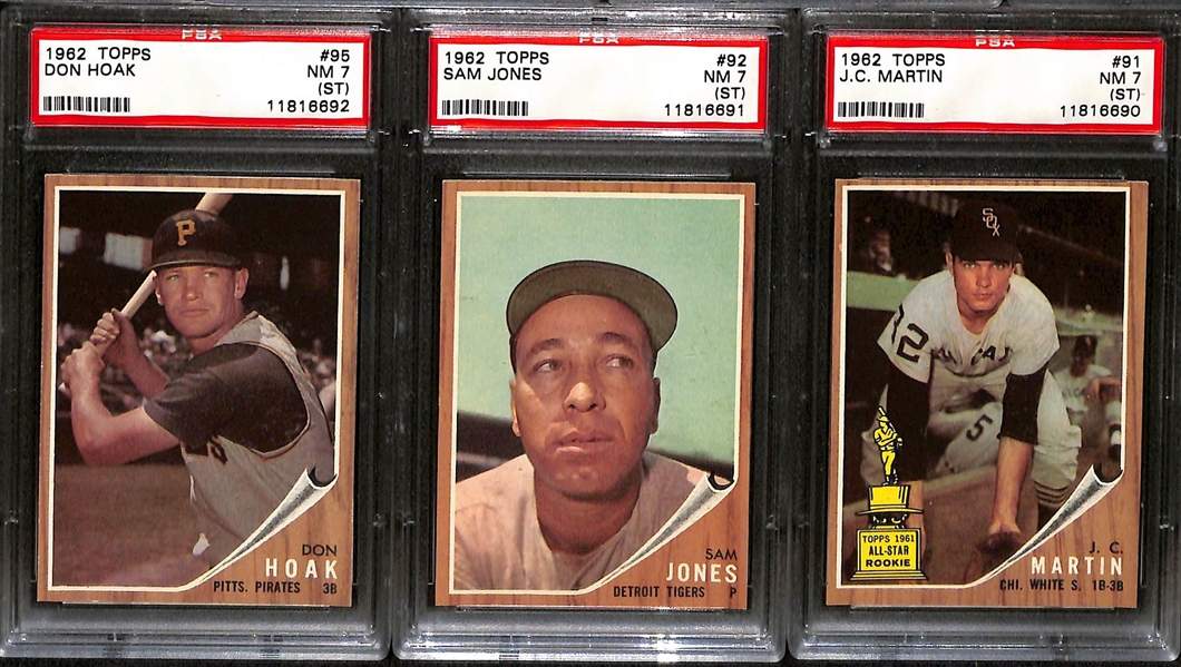 Lot of (15) 1962 Topps Baseball All PSA Graded w. Roger Maris
