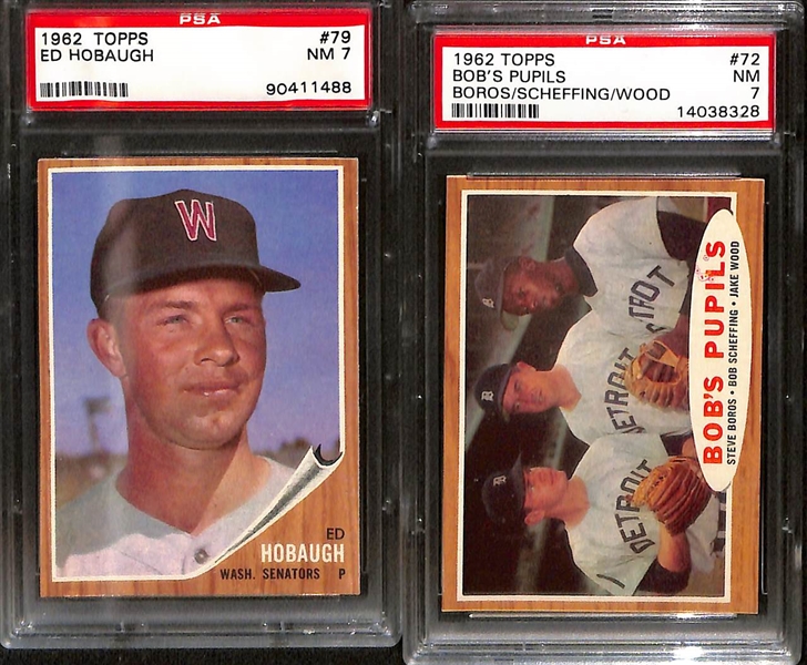 Lot of (14) 1962 Topps Baseball All Graded PSA 7 & 7.5 w. Vada Pinson PSA 7.5