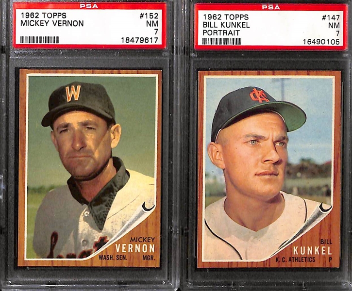 Lot of (14) 1962 Topps Baseball All Graded PSA 7 & 7.5 w. Vada Pinson PSA 7.5
