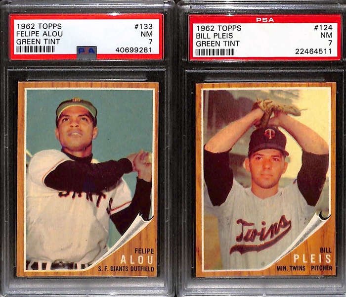 Lot of (14) 1962 Topps Baseball All Graded PSA 7 & 7.5 w. Vada Pinson PSA 7.5