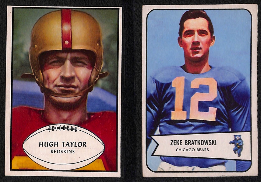 Lot of (6) 1953 and 1954 Bowman Football Cards Feat. Frank Gifford and Lou Groza