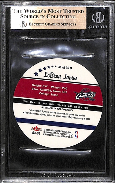 2003-04 Ultra Roundball Discs LeBron James Rookie Card #31 Graded BGS 9.5 Gem Mint