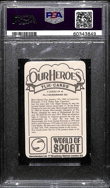 1979 Venorlandus Ltd. Muhammad Ali Our Heroes World/Sport #3 Graded PSA 9 Mint