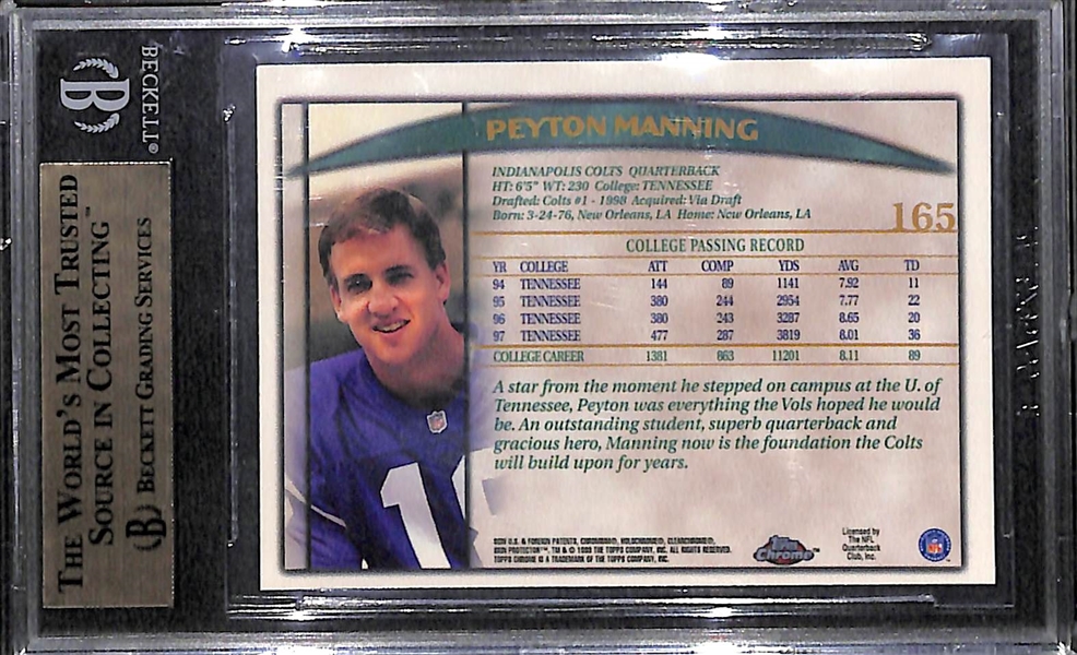 1998 Topps Chrome Peyton Manning #165 Graded BGS 9.5 Gem Mint