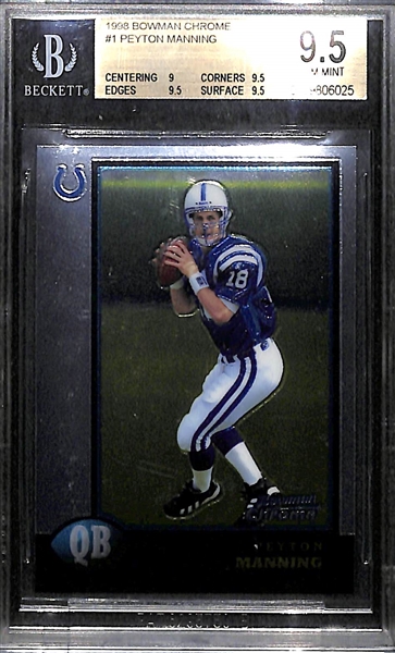 1998 Bowman Chrome Peyton Manning #1 Graded BGS 9.5 Gem Mint