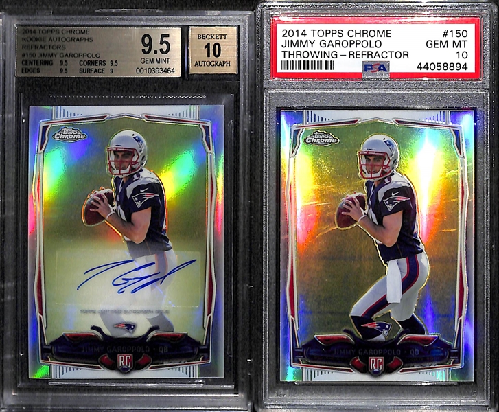 Lot of (9) 2014 Jimmy Garoppolo Gem Mint Rookies Inc. Topps Chrome Autographed Refractor Graded BGS 9.5 (10 Auto Grade)
