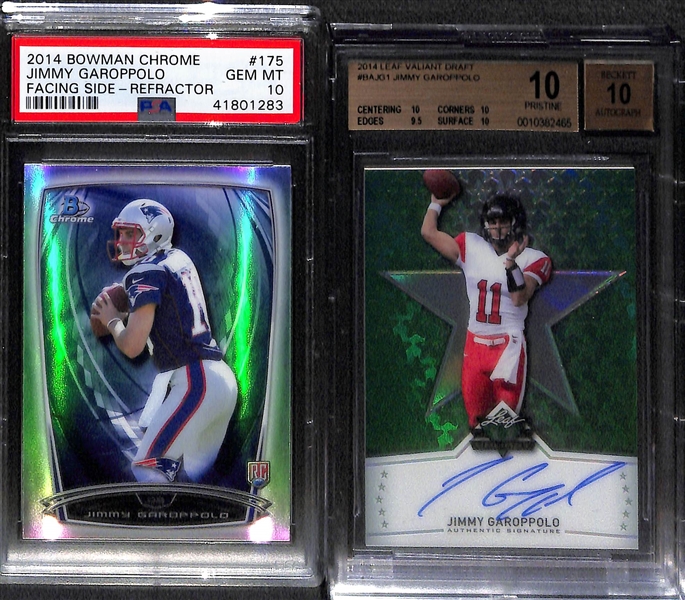 Lot of (9) 2014 Jimmy Garoppolo Gem Mint Rookies Inc. Topps Chrome Autographed Refractor Graded BGS 9.5 (10 Auto Grade)