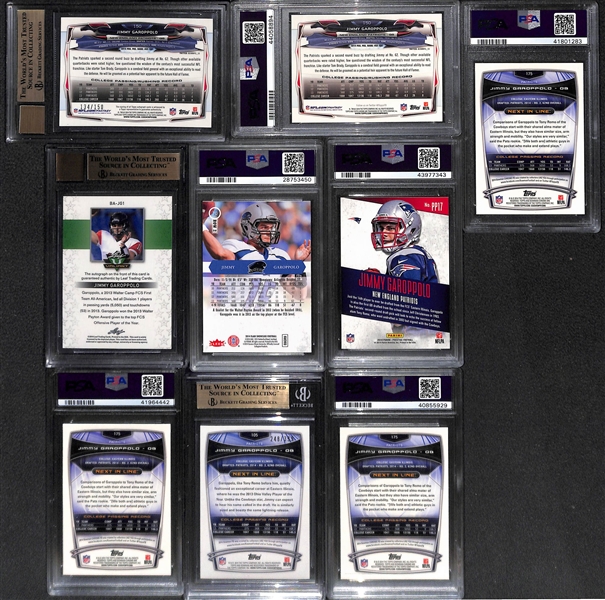 Lot of (9) 2014 Jimmy Garoppolo Gem Mint Rookies Inc. Topps Chrome Autographed Refractor Graded BGS 9.5 (10 Auto Grade)