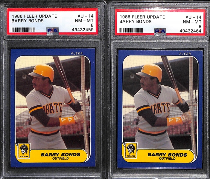 (10) Graded Cards - 1960 Bob Gibson (BCCG 7), (2) Mike Giancarlo Stanton Rookies (Inc. 2010 Bowman Chrome PSA 10), (7) Barry Bonds Rookies