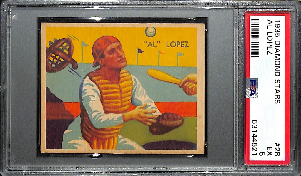 (3) Graded 1935 Diamond Stars Cards - Al Lopez PSA 5, Jo Jo White PSA 3, Walter Berger PSA 4
