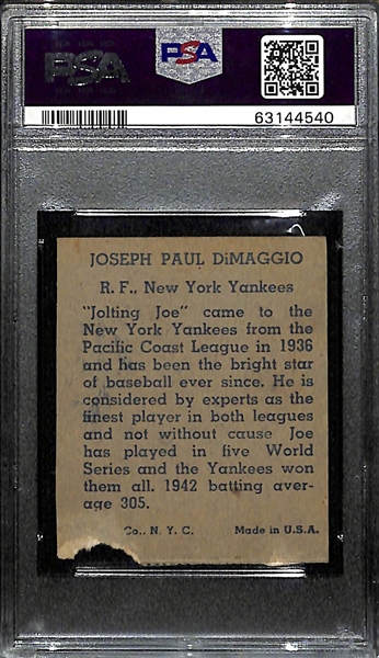 1949 R302-2 MP & Company Joe DiMaggio Hand Cut Graded PSA Authentic