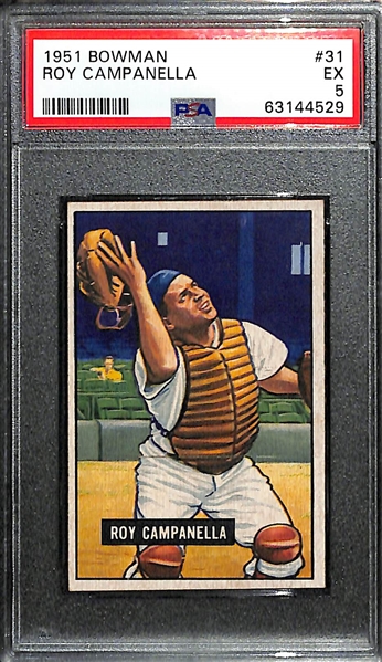 1951 & 1952 Bowman Roy Campanella Cards - Both Graded PSA 5
