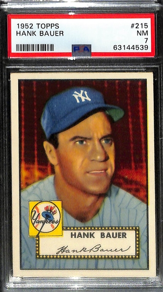 (3) 1952 Topps Graded Cards - Spahn PSA 4, Snider PSA 4, Bauer PSA 7
