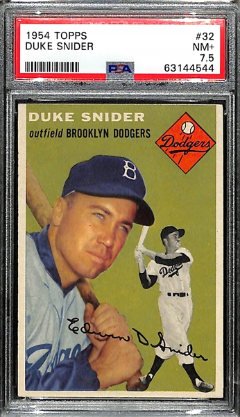 1954 Topps Duke Snider #32 Graded PSA 7.5 NM+